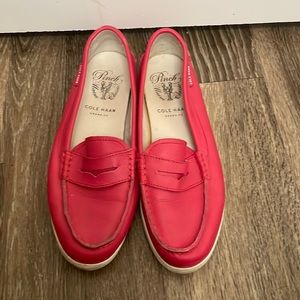 Cole Haan Pinch Loafers Leather Deep Pink Size 7